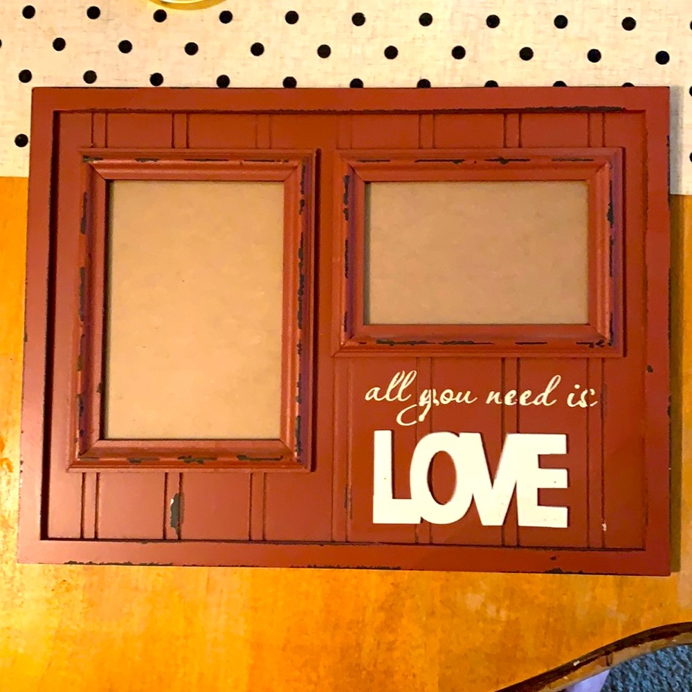 Wall decor 2 photo picture frame. All you need is love.